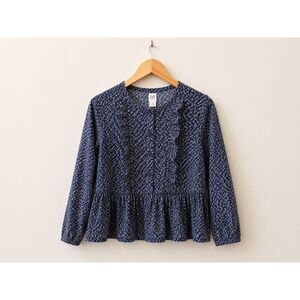 GAP Kids Floral Peplum Top | XL (12) | Navy | EUC